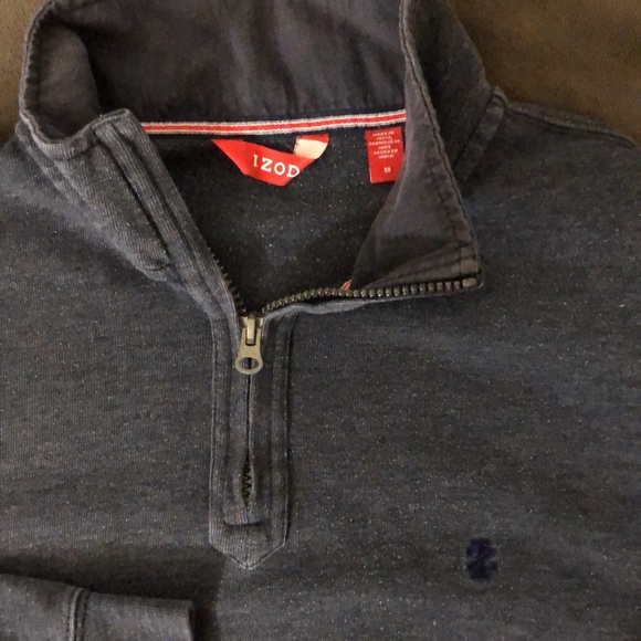 Izod Navy Blue Quarter Zip - Picture 2 of 3